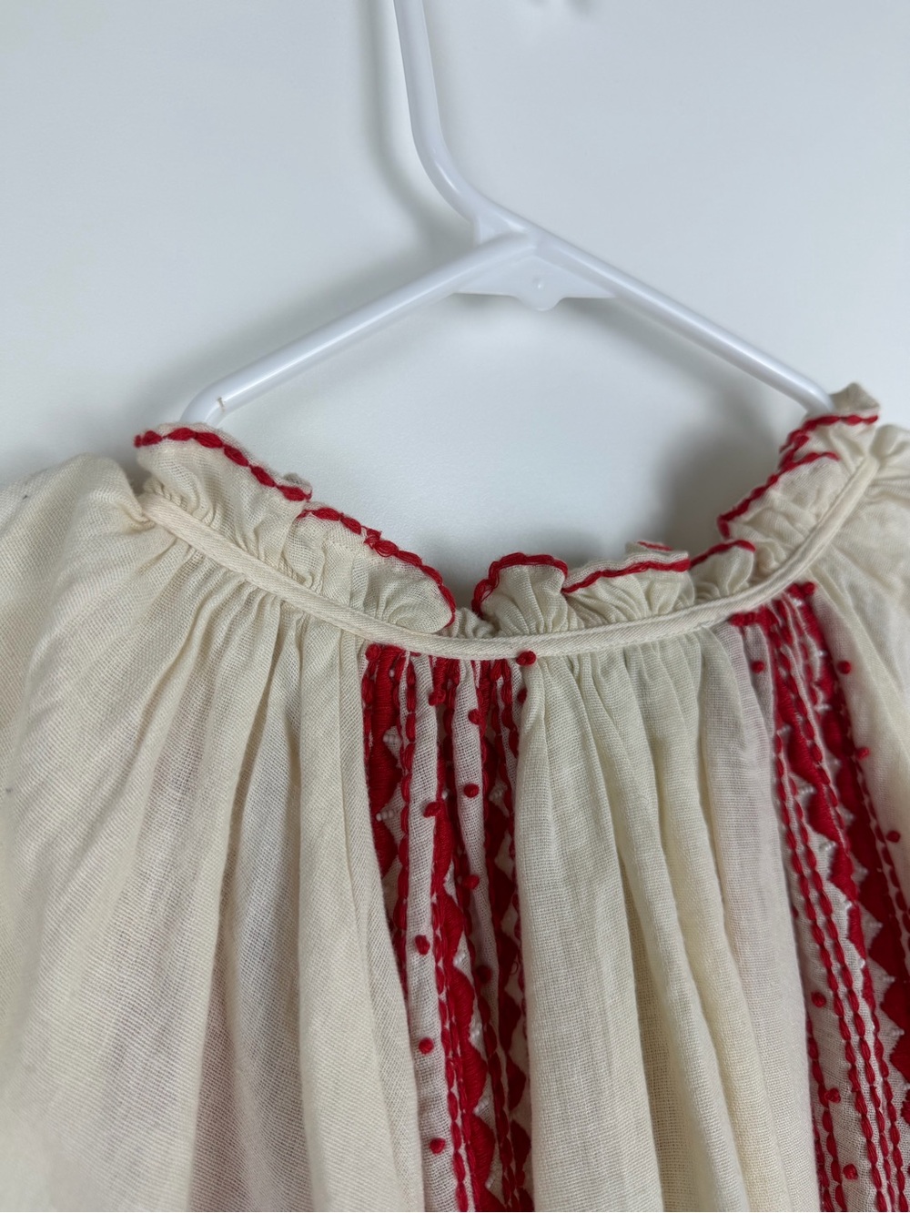 Sea New York Embroidered Peasant Blouse – Ivory/Red | Size Medium - Picture 12 of 13